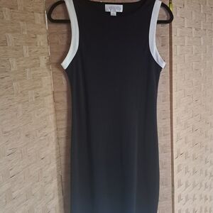 Casual Corner Black Dress with White Accents